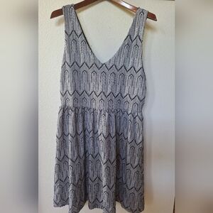 Lucky Brand Womens Black/Gray Tank Mini Dress Fit and Flare. Size L